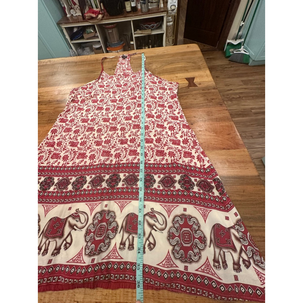FINEJO Red and White Elephant Print Mini Dress XL - Picture 9 of 9